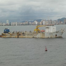 Chinese freigher in front of Santos
